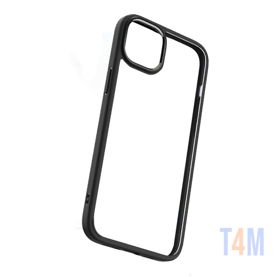 Funda de Silicona con Cuerpo Transparente para Apple iPhone 14 Negro